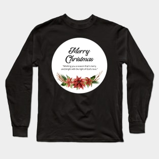 Merry Christmas Round Sticker 27 Long Sleeve T-Shirt